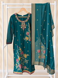 Teal Blossom Kurta Set