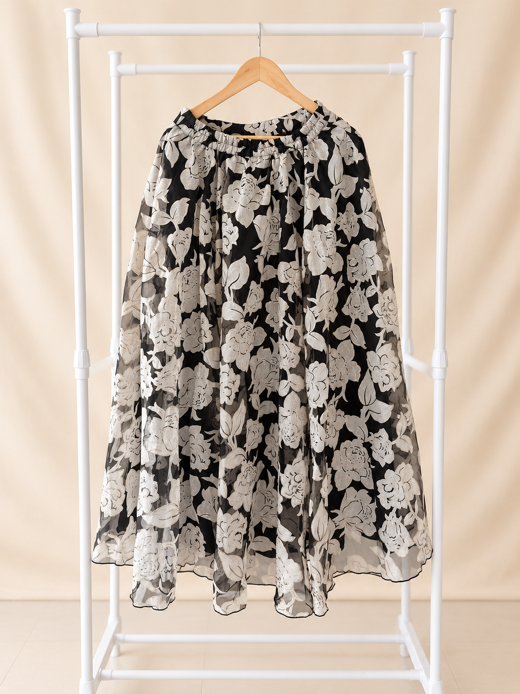 Midnight Bloom Blouse & Skirt Set