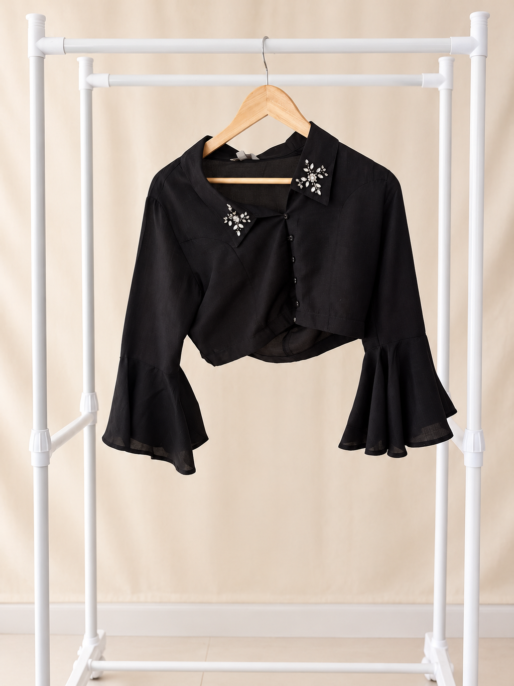 Midnight Bloom Blouse & Skirt Set