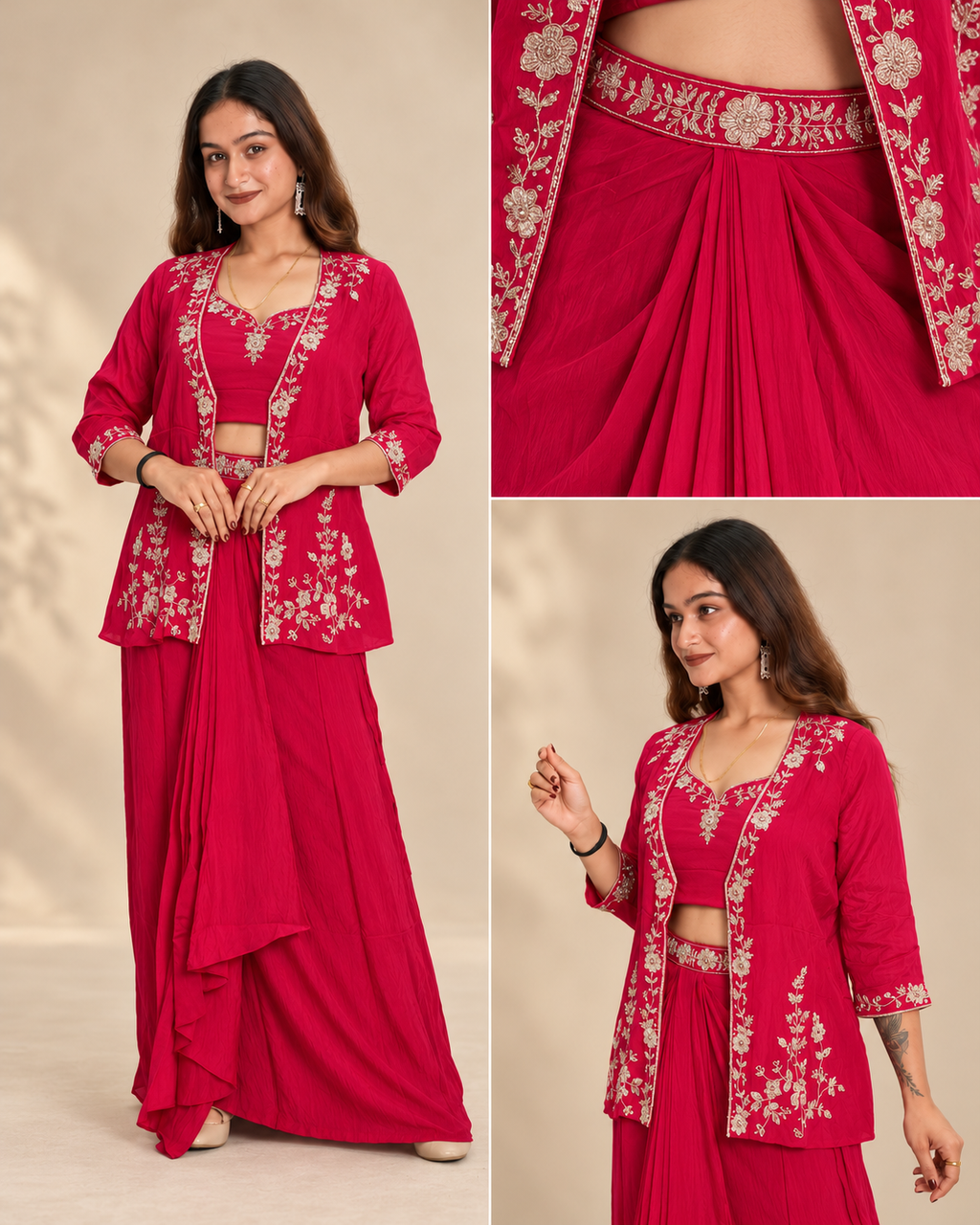Raspberry Rose Drape Set