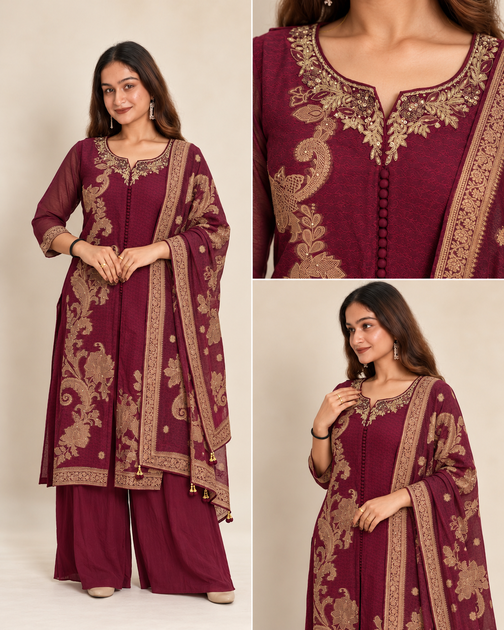 Wine Royale Kurta Set
