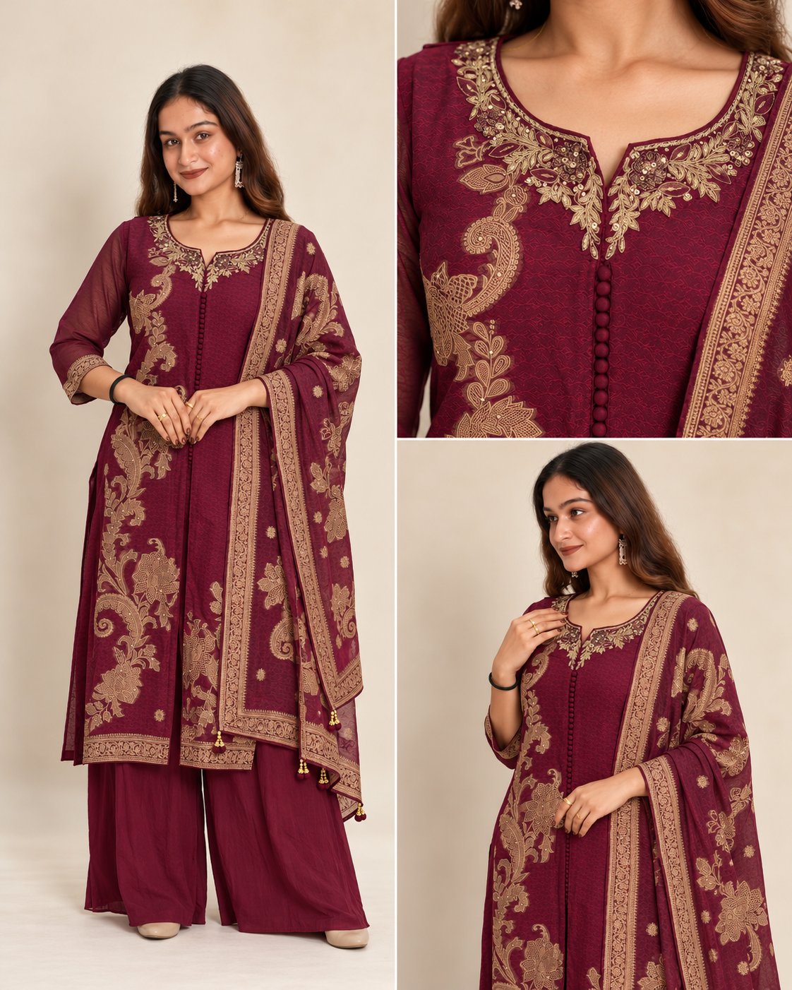 Wine Royale Kurta Set